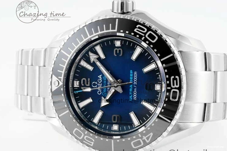 0122 EasyCare Seamaster 6000M Ultra Deep SS SBF 1:1 Best Edition Deep Blue Dial on SS Bracelet A8912 Super Clone 7816